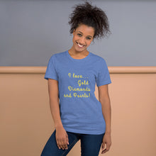 Load image into Gallery viewer, "I love...Gold Diamonds and Pearls" Women's T-Shirt